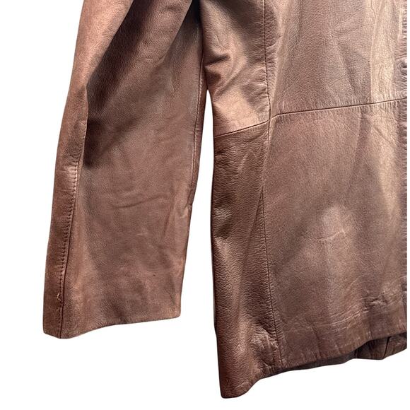 Midwest International Vintage Brown Leather 2 Button Sport Coat Blazer Men 40 R - Picture 6 of 10